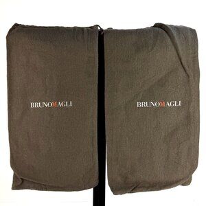 Bruno Magli Brown Shoe Dust Bags Pair 2000s Logo Drawstring Storage Covers 2